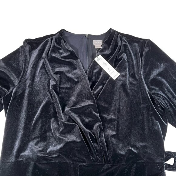 NEW Chico's Womens Black Wide Leg Waist Tie Elegant Velvet Jumpsuit Size 3 US 16 - Picture 9 of 16